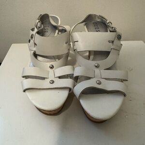 GUESS Women's White Sandals Size 7.5